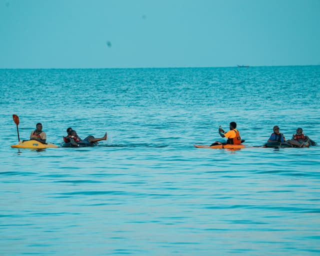 Visitors enjoying Lake Victoria at Garuga